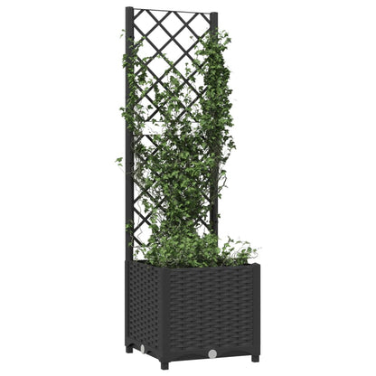 Fioriera da giardino con traliccio nera 40x40x136 cm PP - homemem39