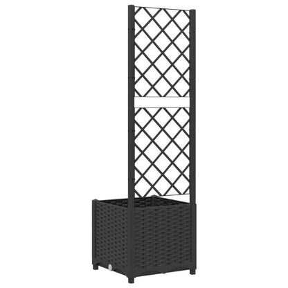 Fioriera da giardino con traliccio nera 40x40x136 cm PP - homemem39