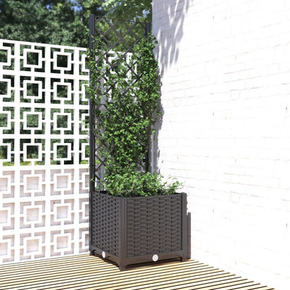 Fioriera da giardino con traliccio nera 40x40x136 cm PP - homemem39