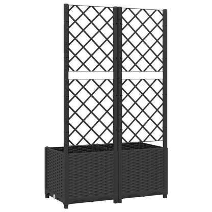 Fioriera da giardino con traliccio nera 80x40x136 cm PP