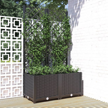 Fioriera da Giardino con Graticcio Nero 80x40x136 cm in PP - homemem39
