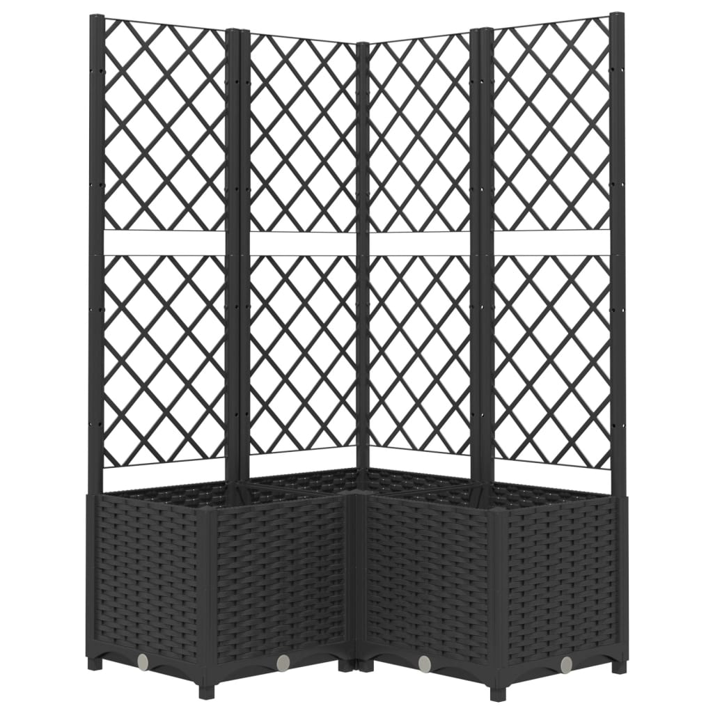 Fioriera da Giardino con Graticcio Nero 80x80x136 cm in PP - homemem39