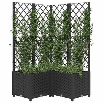 Fioriera da Giardino con Graticcio Nero 80x80x136 cm in PP | homemem39