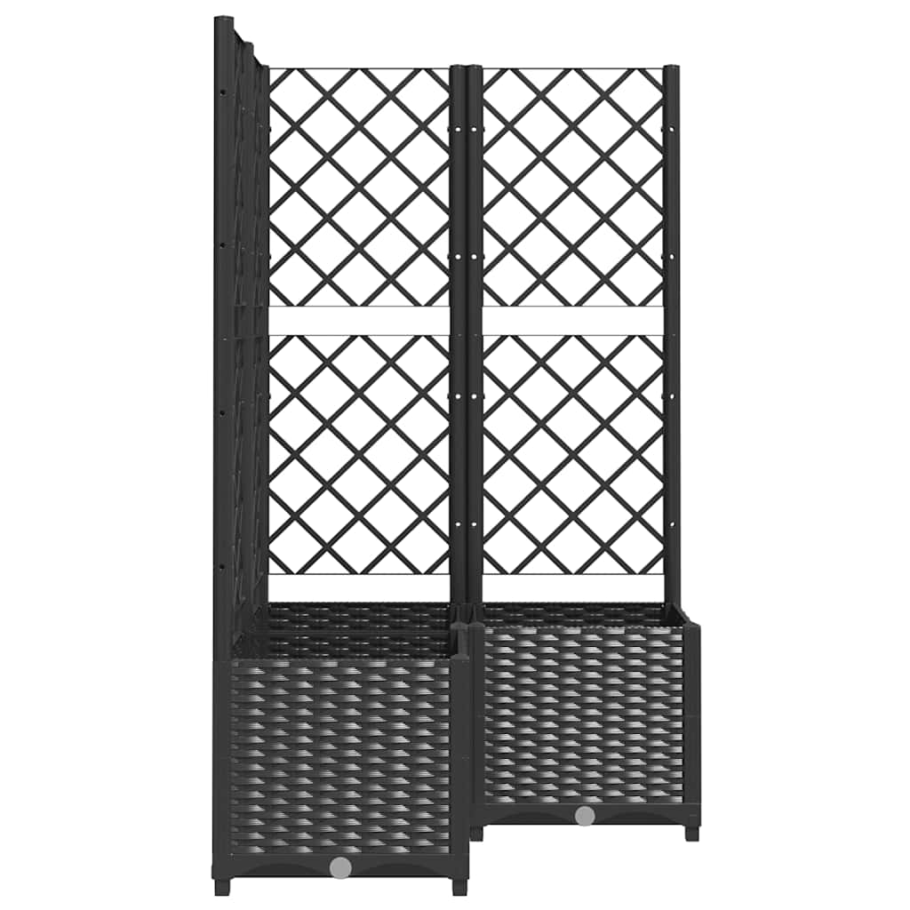 Fioriera da Giardino con Graticcio Nero 80x80x136 cm in PP | homemem39