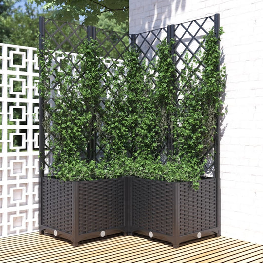 Fioriera da Giardino con Graticcio Nero 80x80x136 cm in PP - homemem39