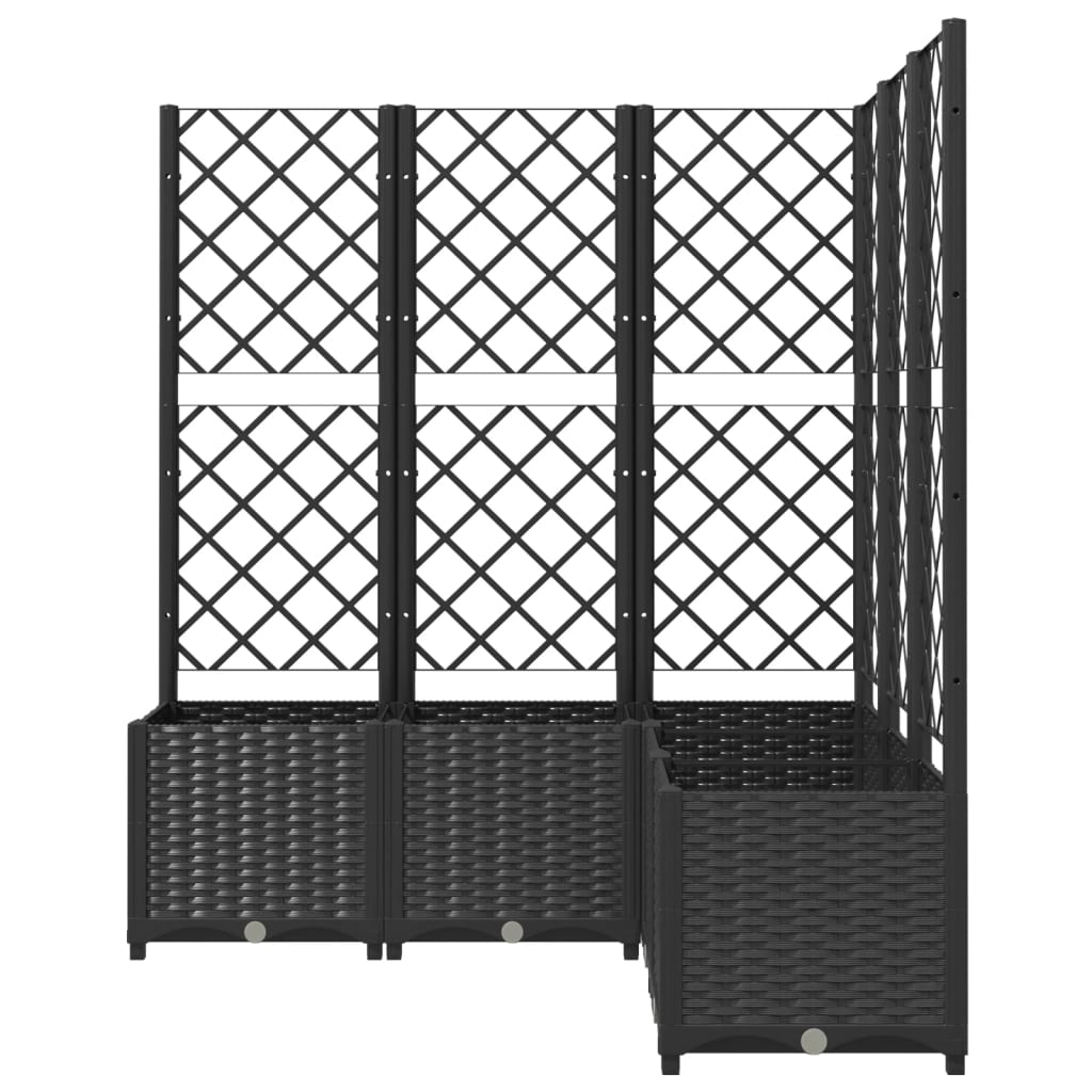 Fioriera da Giardino con Graticcio Nero 120x120x136 cm in PP | homemem39