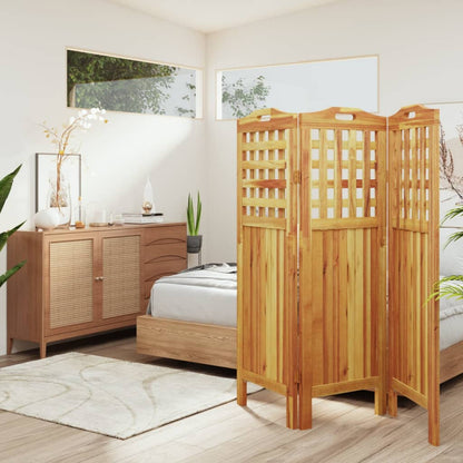 Divisorio a 3 Pannelli 121,5x2x115 cm Legno Massello di Acacia | homemem39