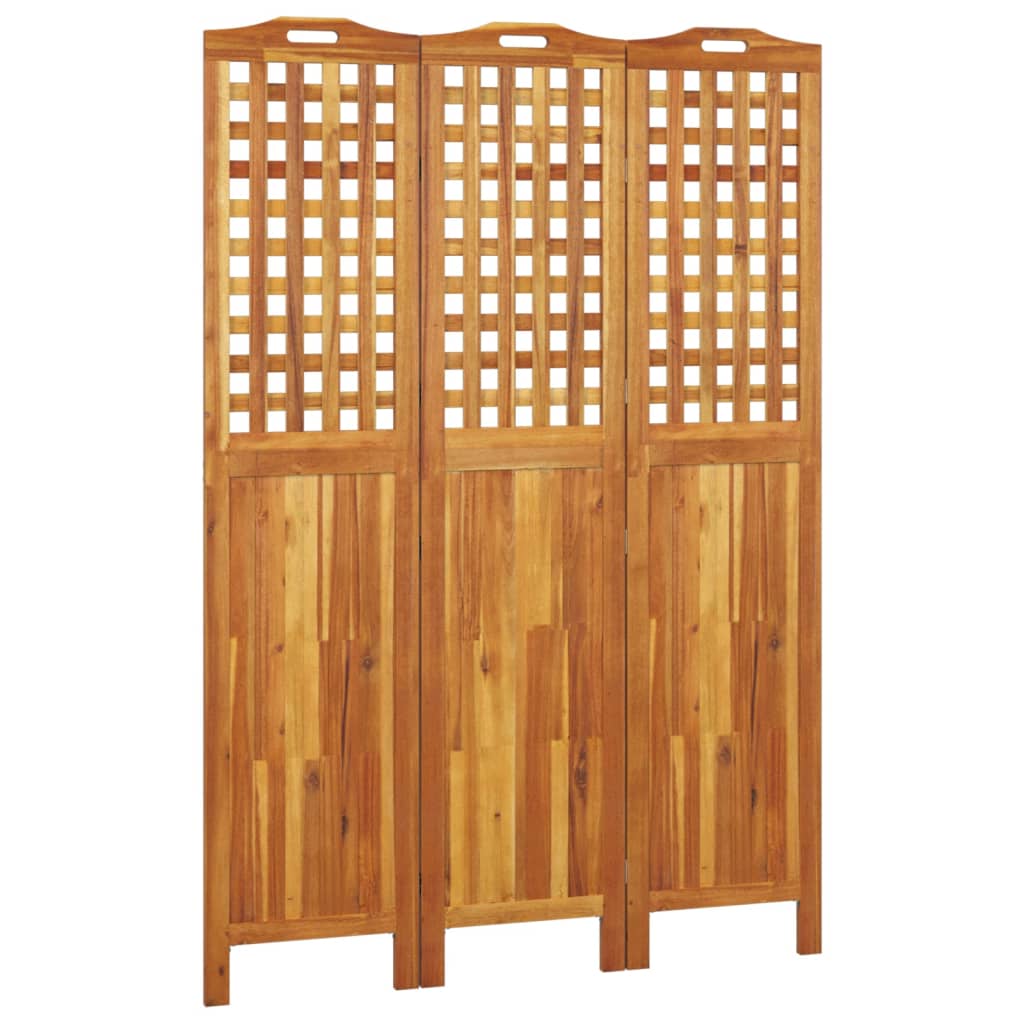 Divisorio a 3 Pannelli 121,5x2x180 cm Legno Massello di Acacia | homemem39