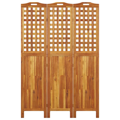 Divisorio a 3 Pannelli 121,5x2x180 cm Legno Massello di Acacia | homemem39