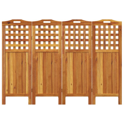 Divisorio a 4 Pannelli 162x2x115 cm Legno Massello di Acacia | homemem39