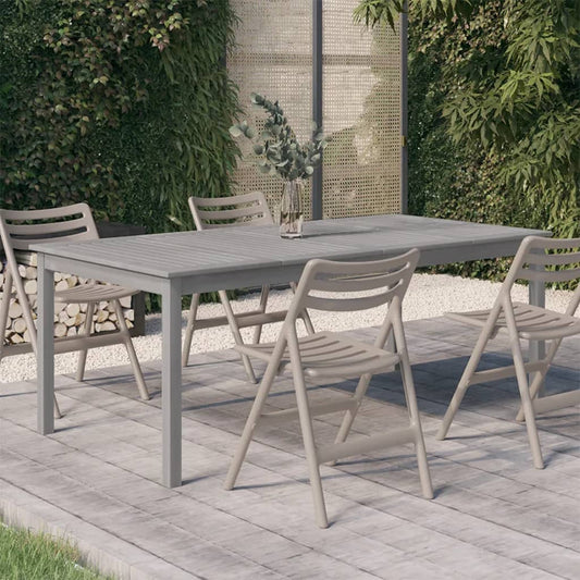 Tavolo da Giardino Grigio 200x100x75cm Legno Massello di Acacia - homemem39