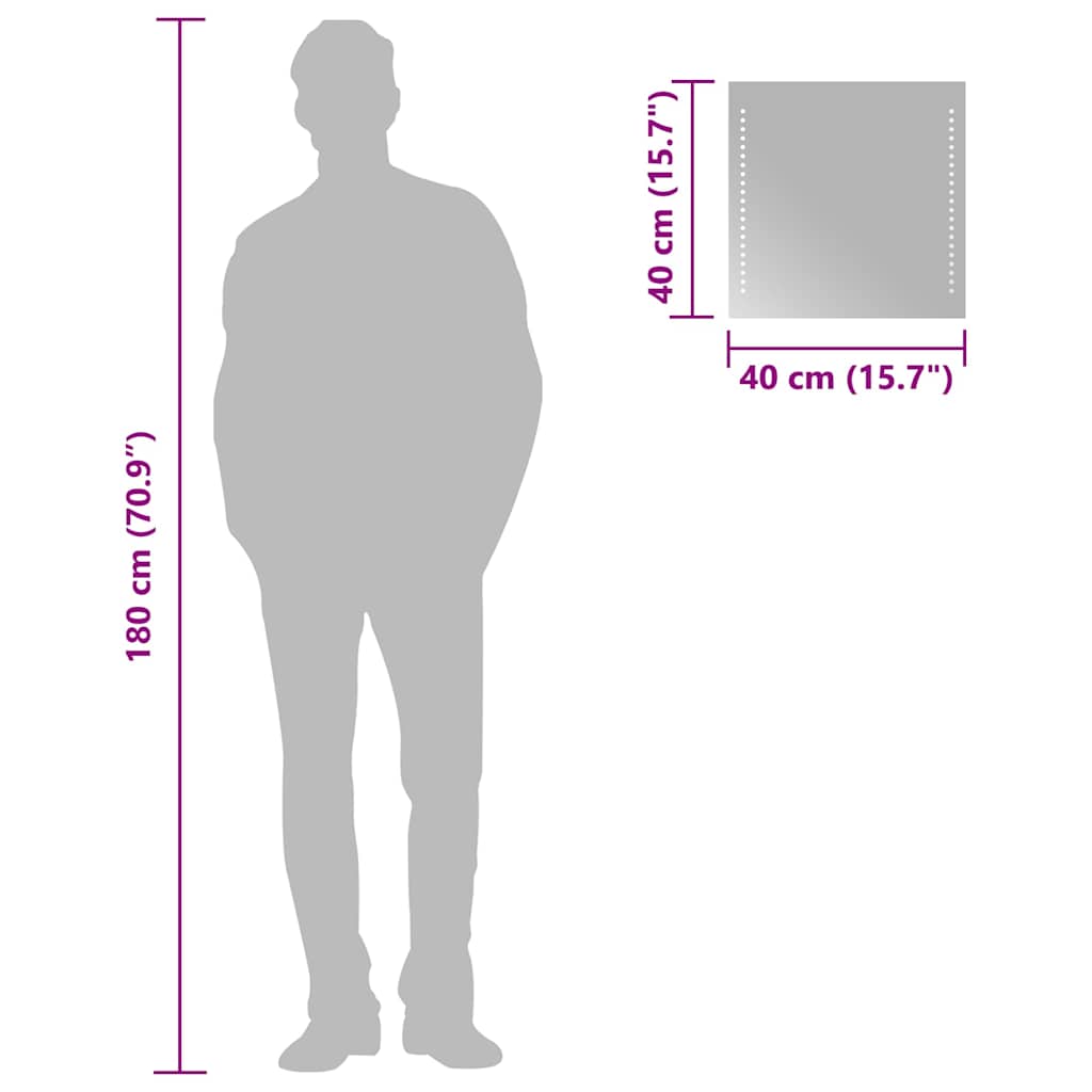 Specchio da Bagno con Luci LED 40x40 cm