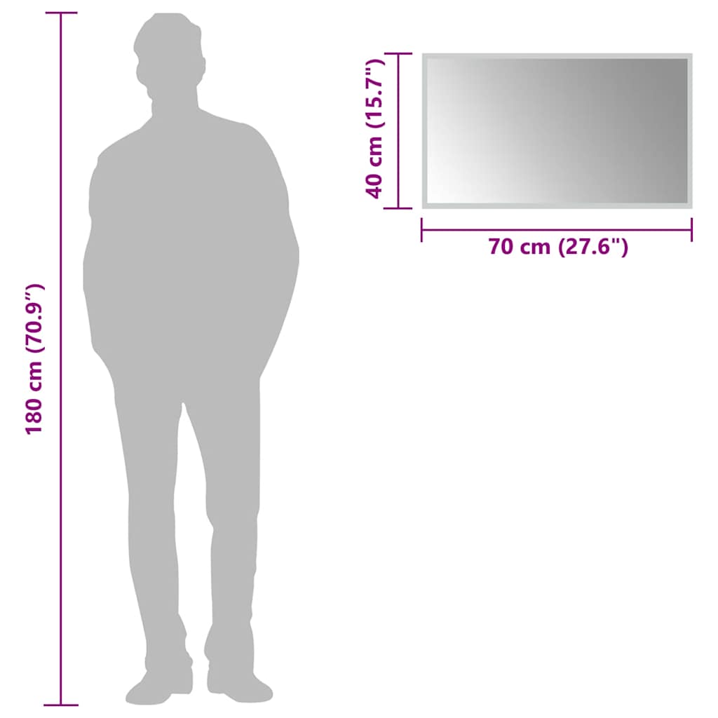 Specchio da Bagno con Luci LED 70x40 cm