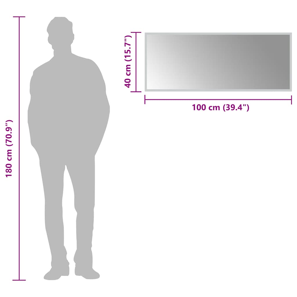 Specchio da Bagno con Luci LED 100x40 cm