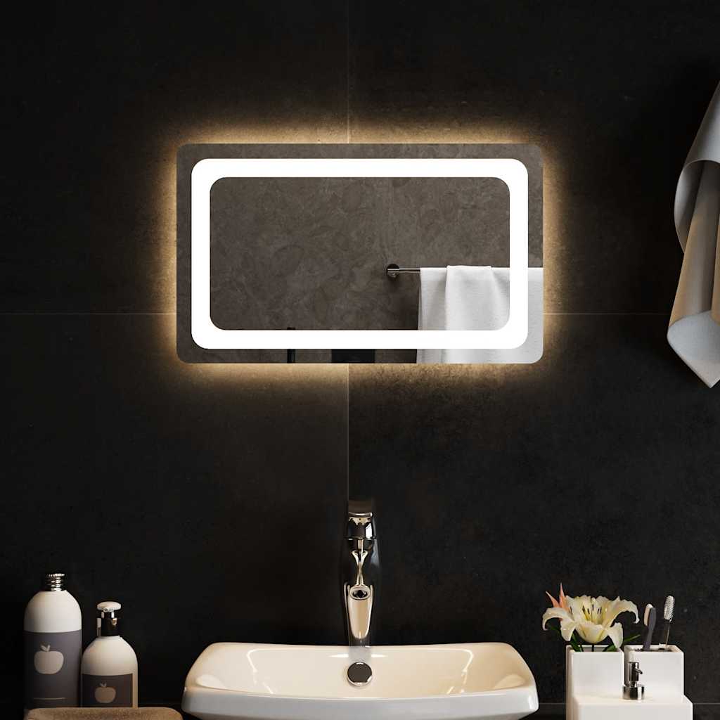 Specchio da Bagno con Luci LED 50x30 cm