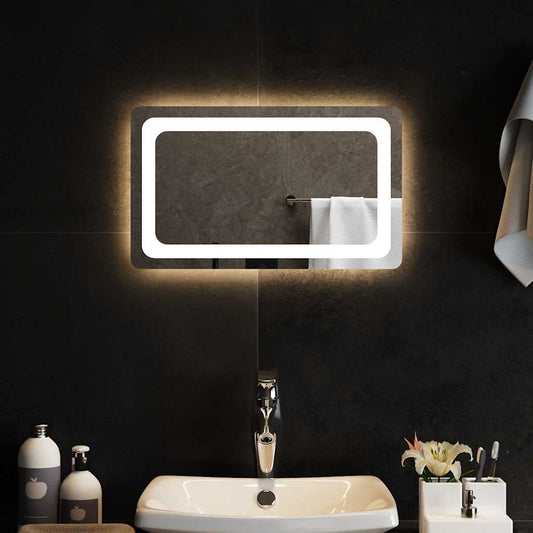 Specchio da Bagno con Luci LED 50x30 cm