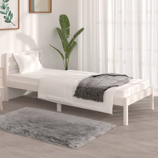 Giroletto in Legno Massello Bianco 75x190 cm Small Single - homemem39