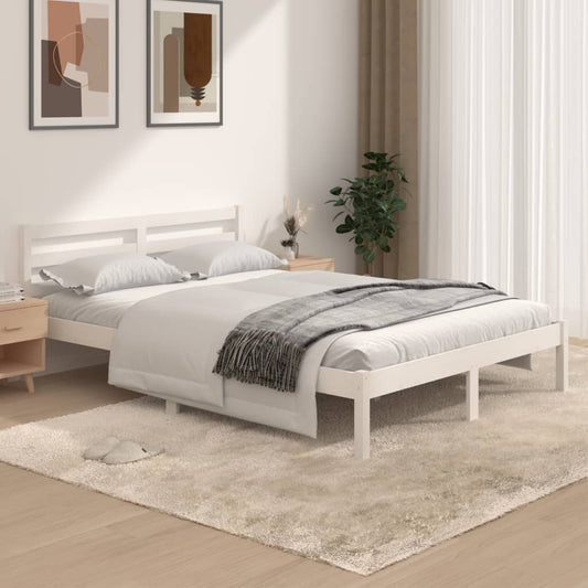 Giroletto in Legno Massello 135x190 cm Bianco Small Double - homemem39