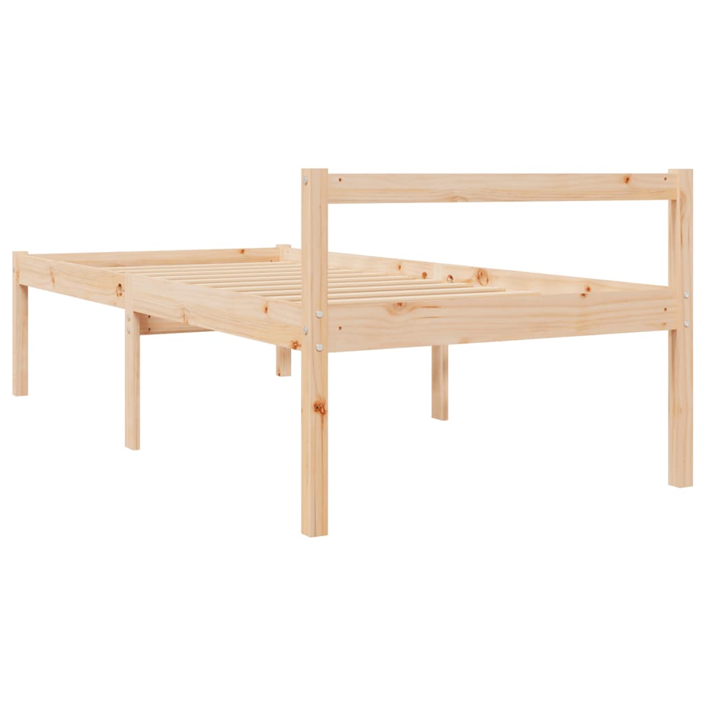 Letto per Anziani 75x190 cm Small Single Legno Massello di Pino