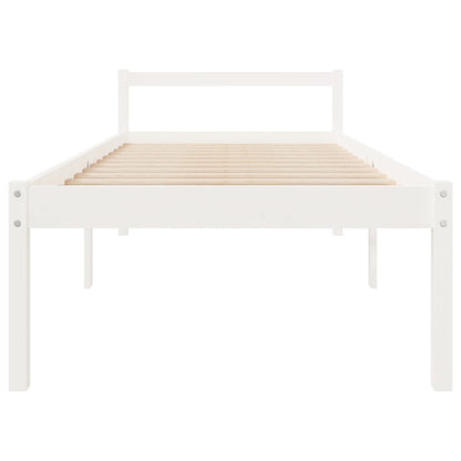 Letto per Anziani Bianco 75x190 cm Small Single Legno di Pino