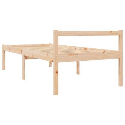 Letto per Anziani 90x190 cm Single in Legno Massello di Pino