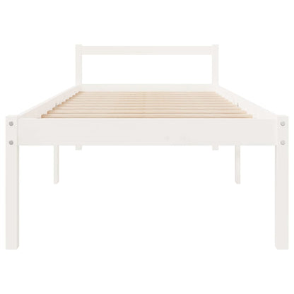 Letto per Anziani Bianco 90x190 cm Single in Legno di Pino