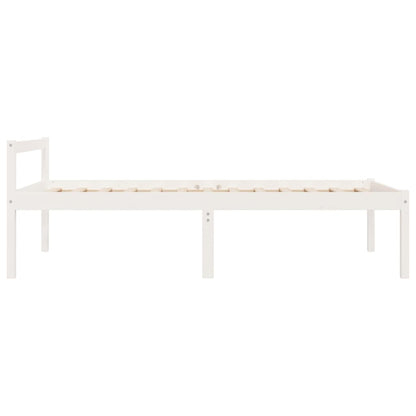 Letto per Anziani Bianco 90x190 cm Single in Legno di Pino