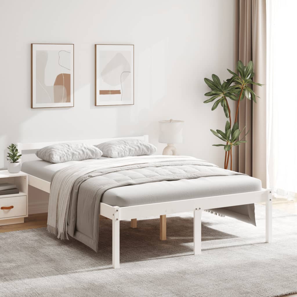 Letto per Anziani Bianco 120x190 cm Small Double Legno di Pino