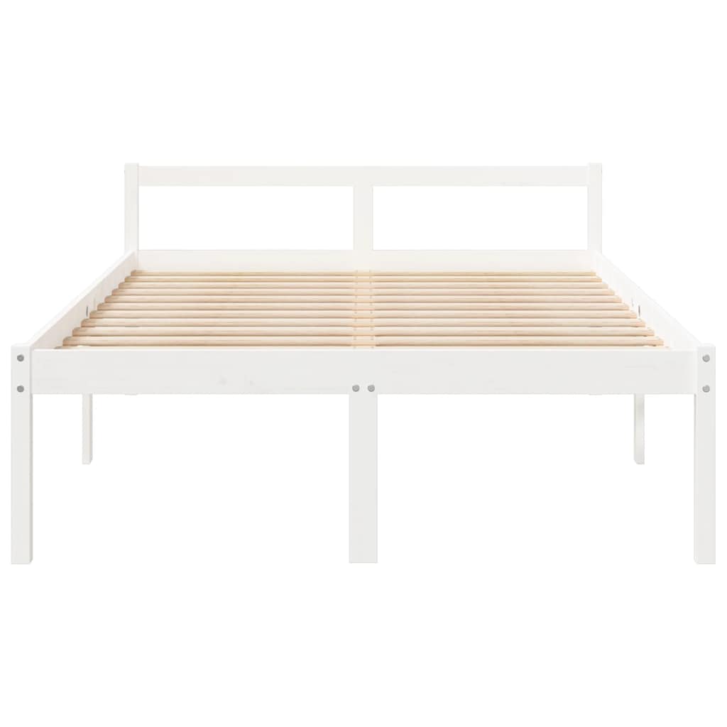 Letto per Anziani Bianco 135x190 cm Double in Legno di Pino