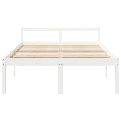 Letto per Anziani Bianco 135x190 cm Double in Legno di Pino