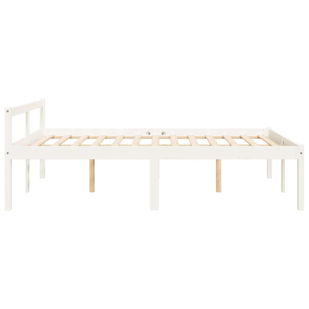 Letto per Anziani Bianco 135x190 cm Double in Legno di Pino - homemem39