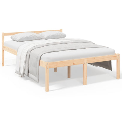Letto per Anziani 140x190 cm in Legno Massello di Pino