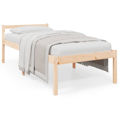 Letto per Anziani 90x200 cm in Legno Massello di Pino