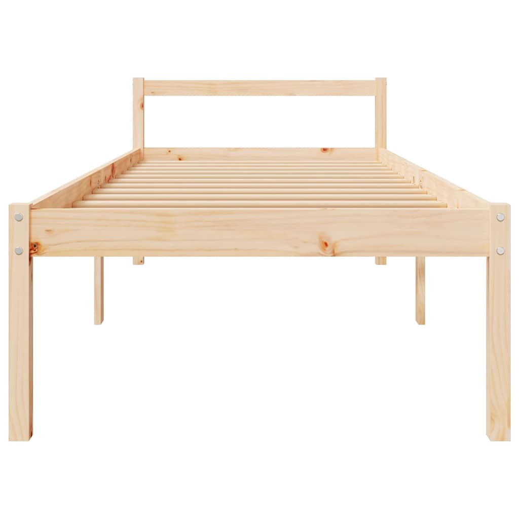 Letto per Anziani 90x200 cm in Legno Massello di Pino