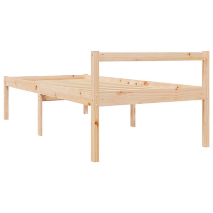Letto per Anziani 90x200 cm in Legno Massello di Pino
