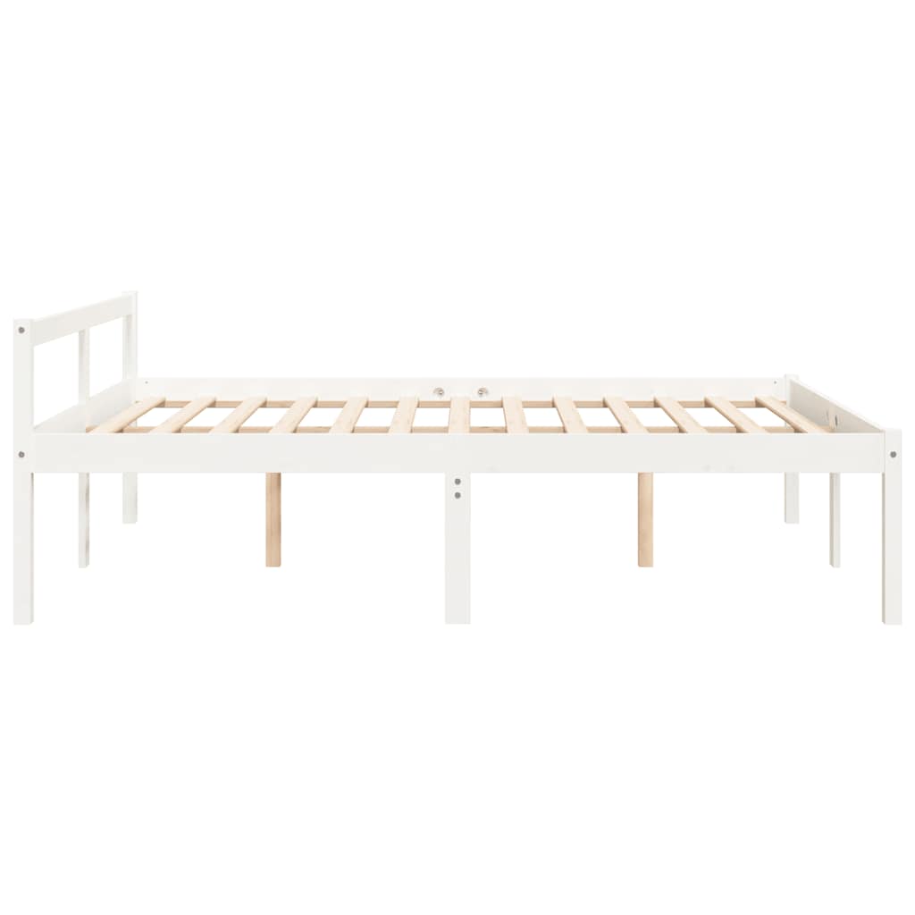 Letto per Anziani 150x200 cm King in Legno Massello di Pino