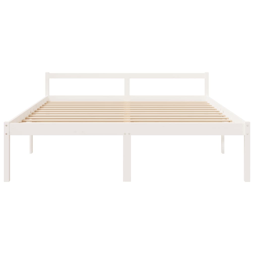 Letto per Anziani Bianco 180x200 cm Super King Legno di Pino