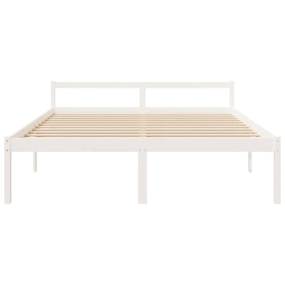 Letto per Anziani Bianco 180x200 cm Super King Legno di Pino