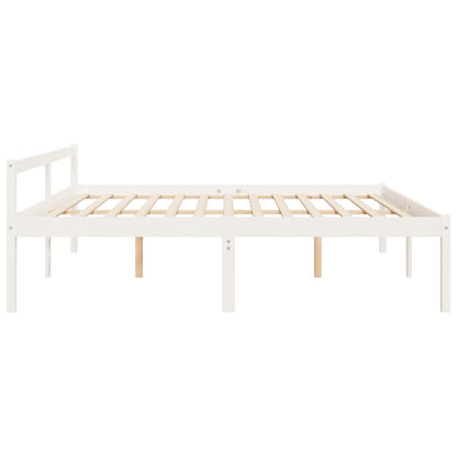 Letto per Anziani Bianco 180x200 cm Super King Legno di Pino
