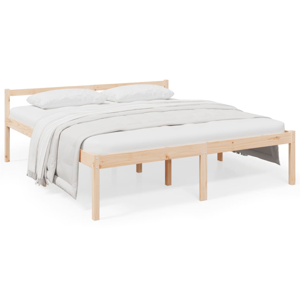 Letto per Anziani 200x200 cm in Legno Massello di Pino | homemem39