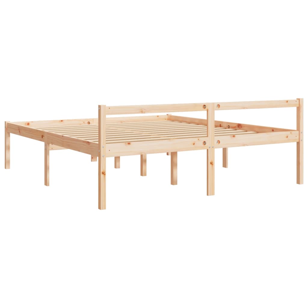 Letto per Anziani 200x200 cm in Legno Massello di Pino