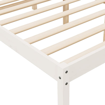 Letto per Anziani Bianco 200x200 cm in Legno Massello di Pino | homemem39