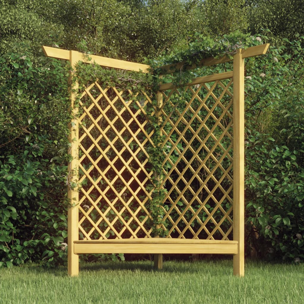 Pergola Angolare con Panca 166x81x174 cm Legno Pino Impregnato | homemem39