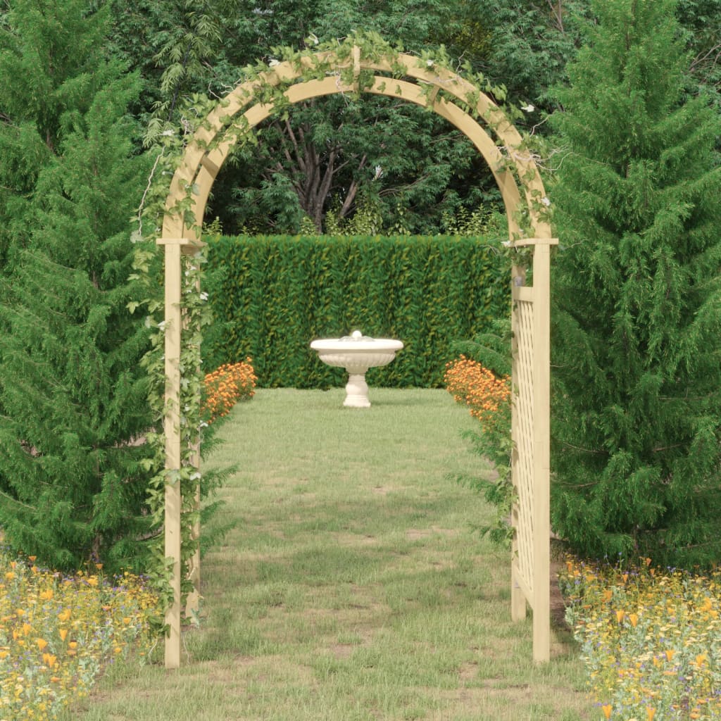 Arco con Traliccio 141x97x243 cm in Legno di Pino Impregnato | homemem39