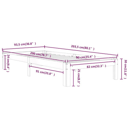 Giroletto Bianco in Legno Massello di Pino 90x200 cm | homemem39