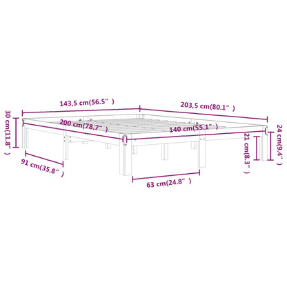 Giroletto Bianco in Legno Massello di Pino 140x200 cm | homemem39