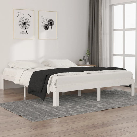 Giroletto Bianco in Legno Massello di Pino 160x200 cm | homemem39