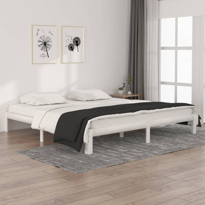 Giroletto Bianco in Legno Massello di Pino 200x200 cm - homemem39