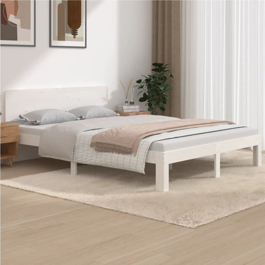 Giroletto Bianco in Legno Massello di Pino 140x190 cm - homemem39