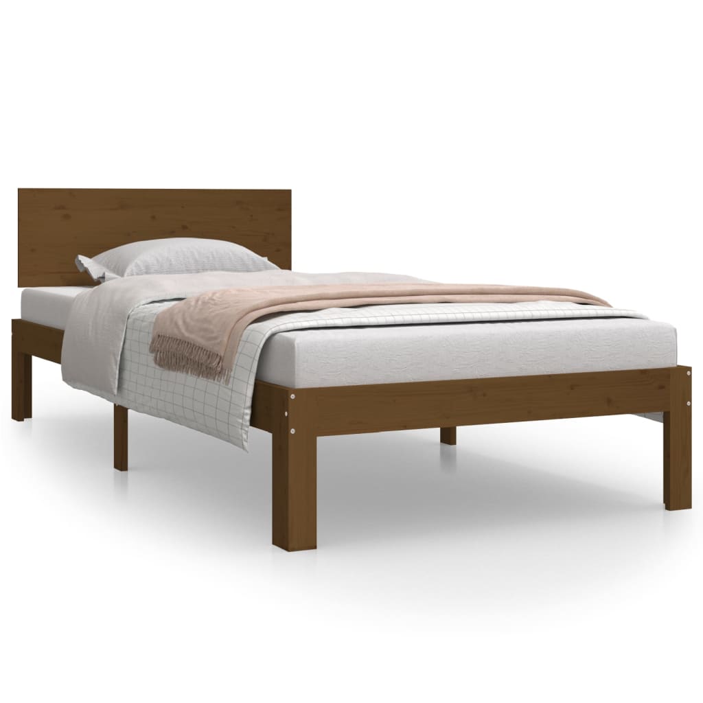 Giroletto Marrone Ambra in Legno Massello di Pino 90x200 cm | homemem39
